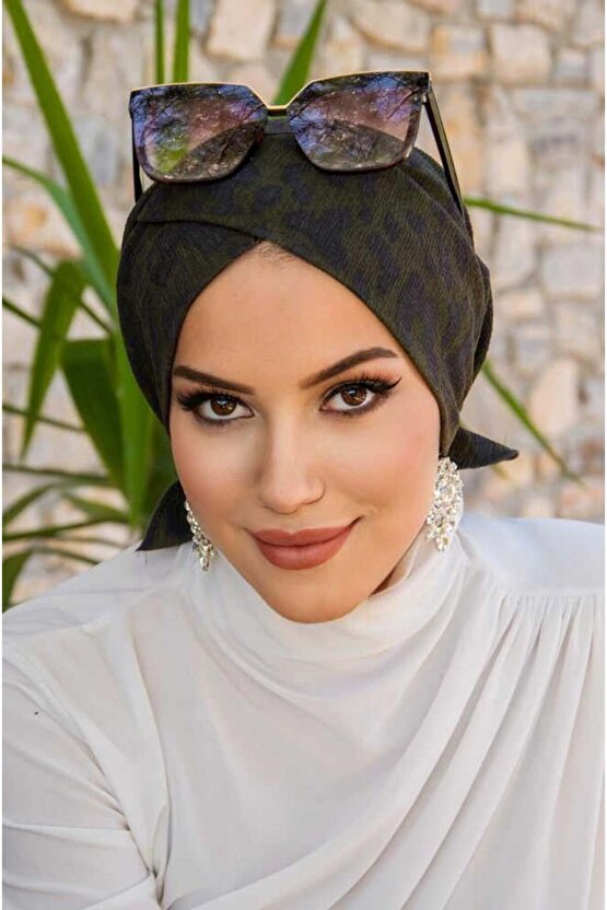 Haki Leopar Çapraz Bone