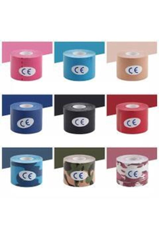 Pembe Rengi Sporcu Ağrı Bandı  Bia Tape Kinesio 5cmx5 m 12 li