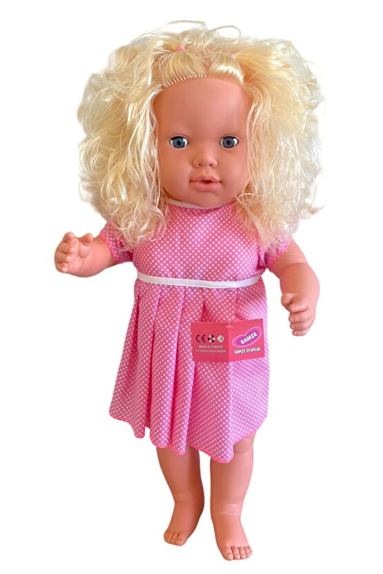 Büyük Boy Türkçe Konuşan Sarı Saçlı Et Bebek Oyuncak (60 CM)