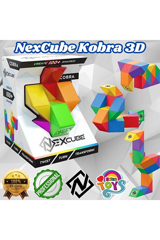 Orijinal NexCube Kobra Küp - Nexcube Speed Cube - NexCube 3D Puzzle Küpü - Zeka Küpü - Rubik Küp