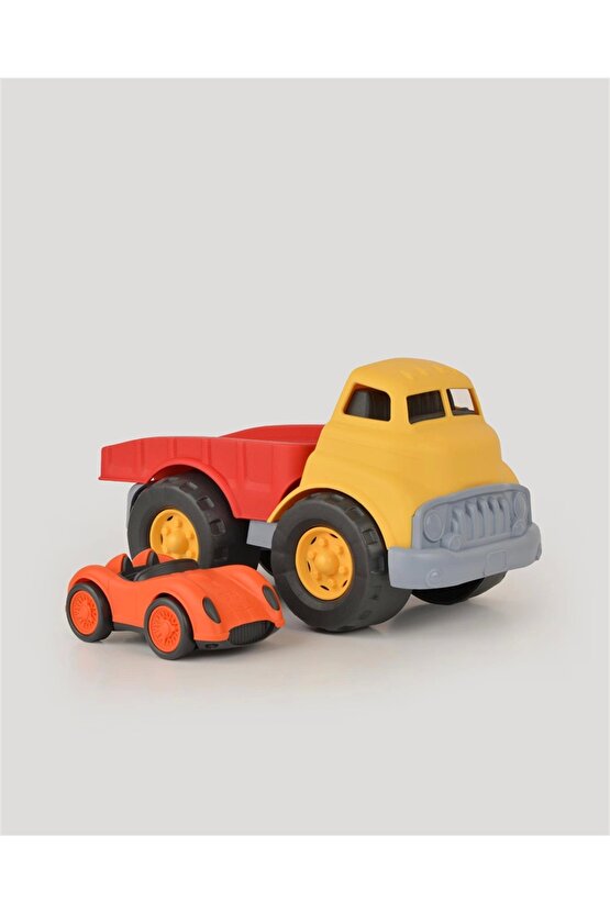 Lüx Sarı Büyük Çekici Kamyon - Plastik Çekici - Kırılmaz Oyuncak - Kırılmaz Çekici - Çekici Oyuncakl