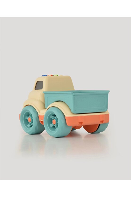 Lüx Bej Sesli ve Işıklı Minik Pikap - Plastik Kamyon - Kırılmaz Oyuncak - Kırılmaz Pikap - Işıklı Se