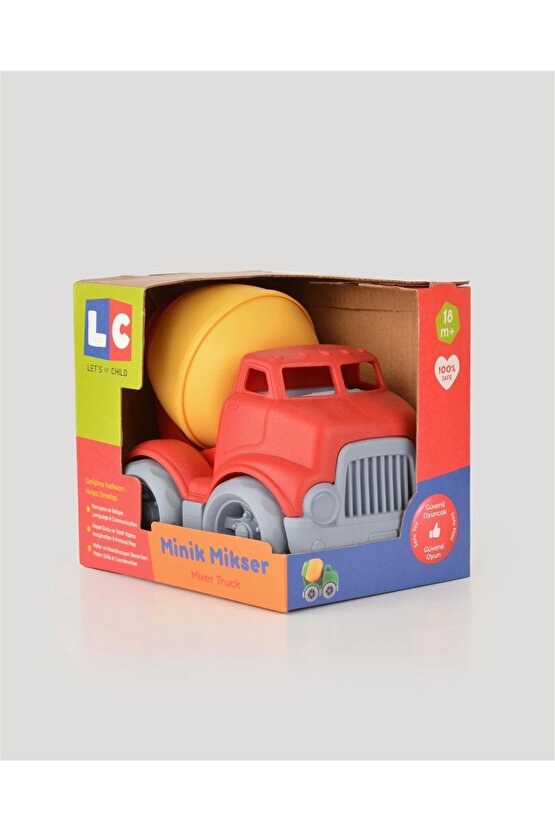 Lüx Kırmızı Minik Mikser - Plastik Mikser - Kırılmaz Oyuncak - Kırılmaz Çimenyo Kamyon - Çimento Ara