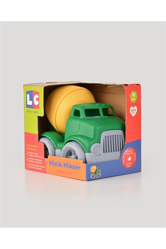 Lüx Yeşil Minik Mikser - Plastik Mikser - Kırılmaz Oyuncak - Kırılmaz Çimenyo Kamyon - Çimento Araba