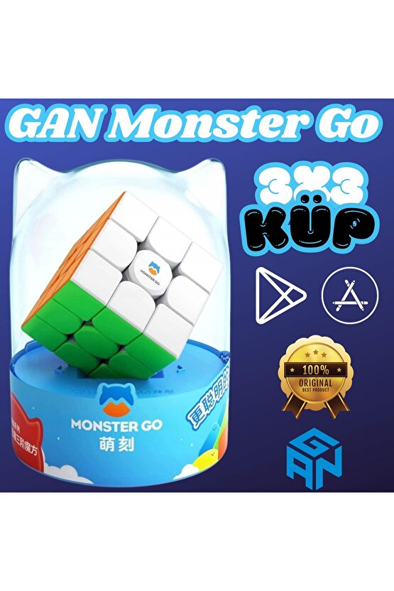 Profesyonel GAN Monster Go Standard 3x3 Küp - Zeka Küpü - Akıl Küpü - Monster Küp - 3x3 Cube
