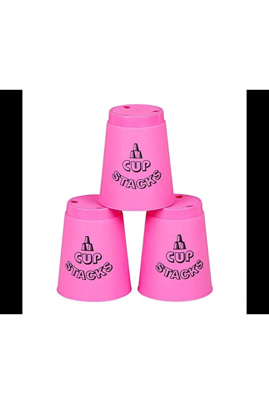 Orijinal Cup Stacks Bardak Oyunu - Speed Cup - Hızlı Bardaklar Oyunu - Hızlı Bardak Oyunu - Pembe