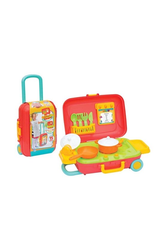 Candy Mutfak Set Bavulum - Mutfak Eşyaları Oyuncak - Ev Oyuncakları - Mutfak Seti - Bulaşık Seti