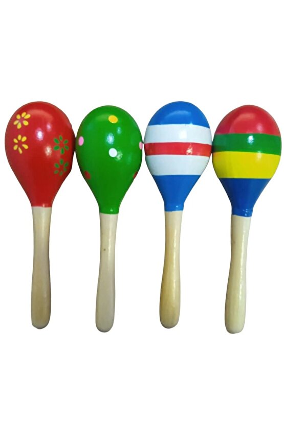 MARAKAS Hediyeli Büyük Boy Ahşap Ksilofon 8 Nota 8 Ton 25 cm 8 Tuşlu Sesli Selefon