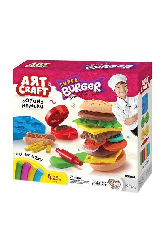 Hamburger Hamur Seti (200 Gr.) - Oyun Hamuru Seti - Hamur Setleri - Hamur Kalıpları