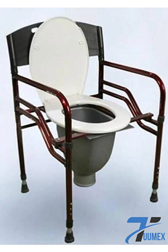 Hasta Lazımlığı Klozeti Tuvaleti Banyosu Direk Wc Seyyar Sandalyesi Katlanabilir Yükseklik Ayarlı