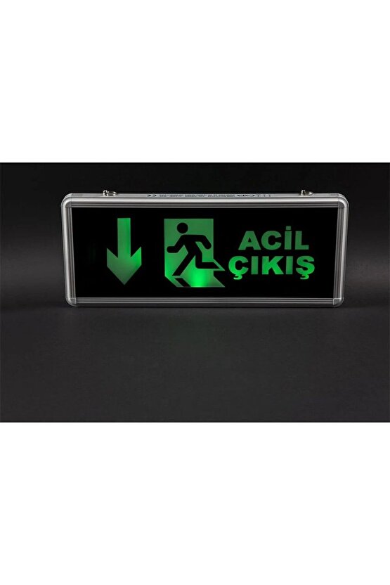 Aşağı - İleri Acil Çıkış Levhası, 3 Saat Şarjlı, Elektrikle Çalışır, 3 Watt Ledli EXIT Çıkış Levhası