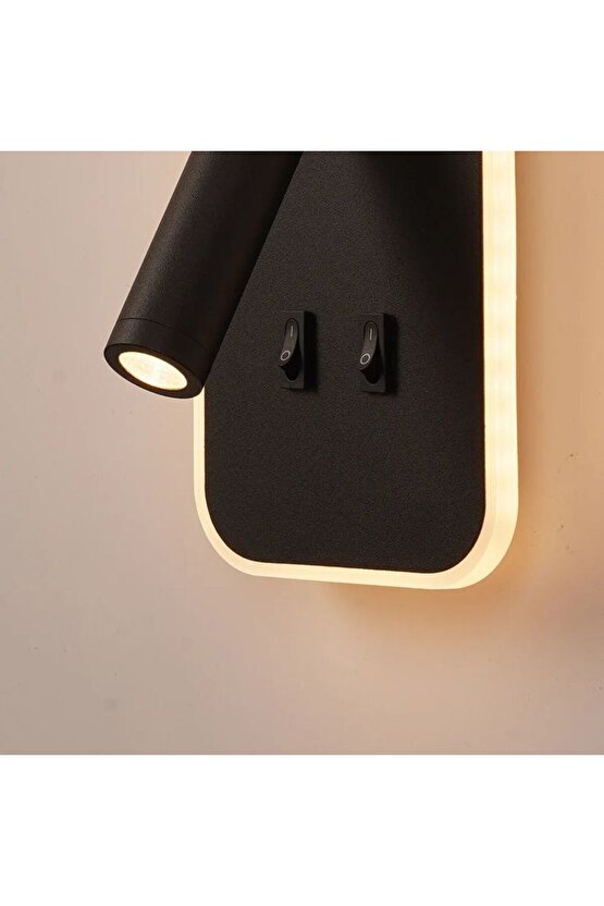 Elektrik Bağlantısı İle Çalışır Oynar Başlı, 3000 Kelvin Günışğı Ledli Duvar Aplik, Yatak Başı Aplik