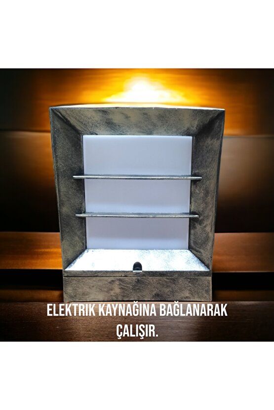 Panjurlu Antik Eskitme Küp Bahçe Duvar Apliği, Set Üstü Antik Çim, Duvar ve Yer Aydınlatma Armatürü