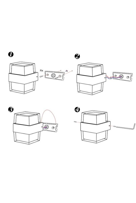 Ekim Aydinlatma 10 Watt Gün Işığı Ledli Bahçe Dış Mekan Aplik Armatürü, Modern Tasarım Bahçe Apliği