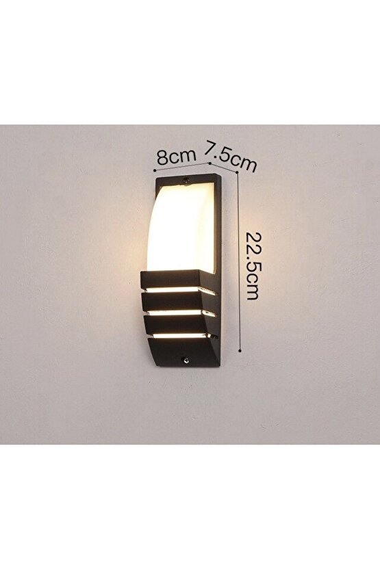 Full Reyon 24w Panjurlu Siyah Gövde Günışığı 3000k Dekoratif Dış Mekan Duvar Apliği