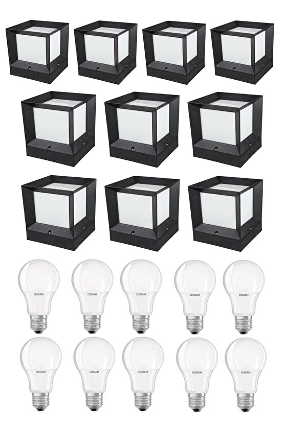 10 Adet Gün Işığı Set Üstü Kare Küp Bahçe Aydınlatma Armatürü