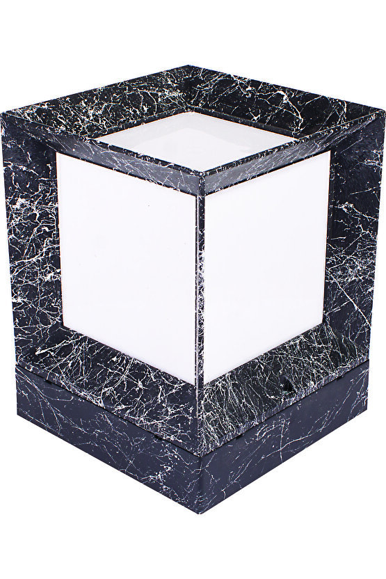 Mermer Desen Plastik 1. Sınıf Kare Küp Bahçe Aydınlatma Armatürü