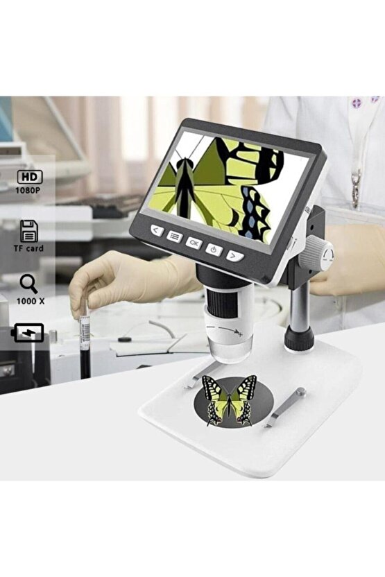 1000x Dijital 1080p 4.3 Inç Lcd Ekranlı Usb Hd Mikroskop