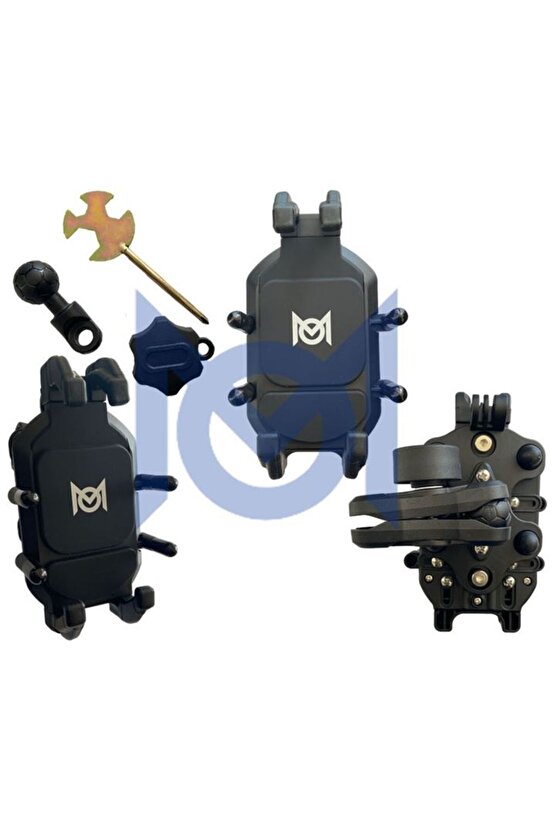 Motosiklet Scooter Ayna Bağlantılı Telefon Tutucu (Titreşim Modüllü)