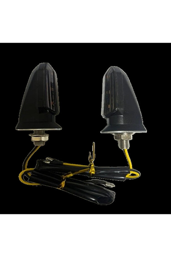 Motosiklet Sinyal Lamba Üniversal 12V Füme Cam Sarı Led 2Li