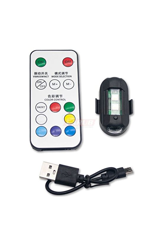 Lamba Uçak Kanadı Çakar Şarjlı Rgb Kumandalı