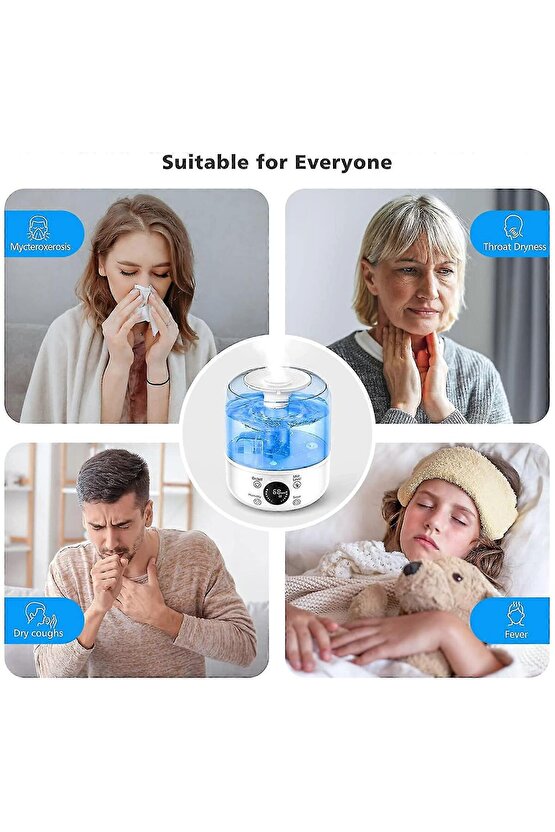 3L HUMUDİFİER ODA HAVA NEMLENDİRİCİ BUHAR MAKİNESİ AROMA DİFİZÖR BÜYÜK BOY KUMANDALI