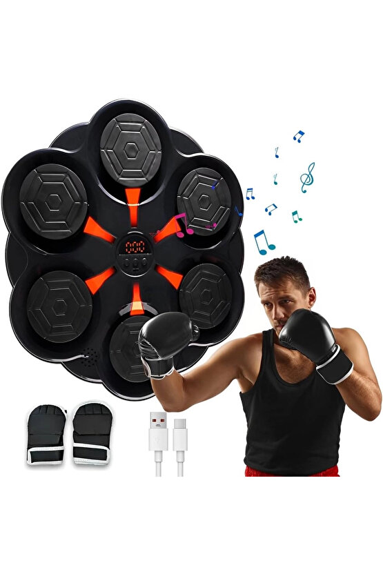 Duvar Boks Makinesi Müzikli Bluetooth Hoparlör Özellikli Led Işıklı Ritimli 9 Mod Seviye Ayarlı Box