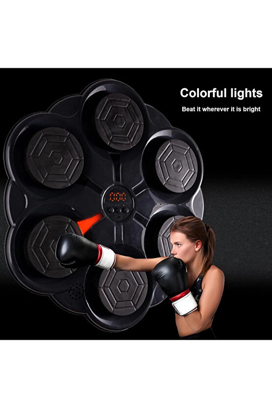 Duvar Boks Makinesi Müzikli Bluetooth Hoparlör Özellikli Led Işıklı Ritimli 9 Mod Seviye Ayarlı Box