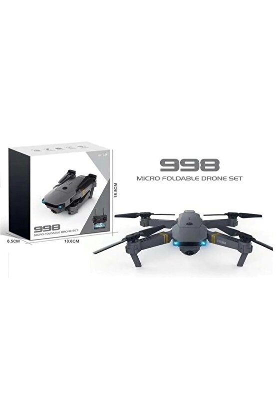 998 PRO DRONE UZAKTAN KUMANDALI KAMERALI QUADCOPTER KATLANABİLİR MİNİ IŞIKLI DRONE