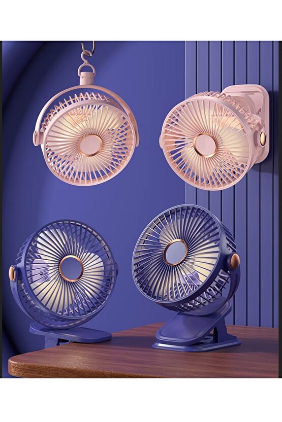 MANDALLI MİNİ ŞARJLI FAN ASKILI VANTİLATÖR MASAÜSTÜ HAVA SERİNLETİCİ