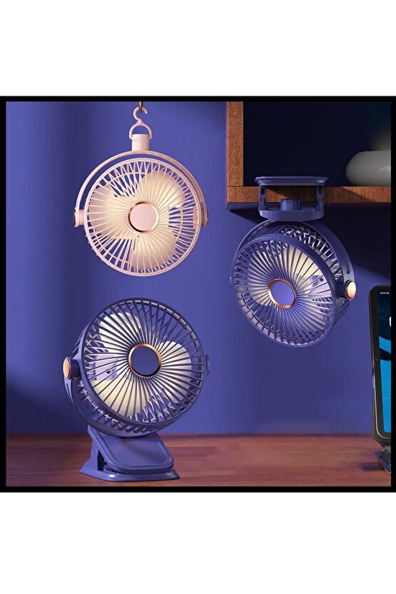 MANDALLI MİNİ ŞARJLI FAN ASKILI VANTİLATÖR MASAÜSTÜ HAVA SERİNLETİCİ
