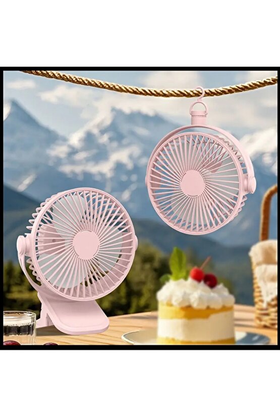 MANDALLI MİNİ ŞARJLI FAN ASKILI VANTİLATÖR MASAÜSTÜ HAVA SERİNLETİCİ