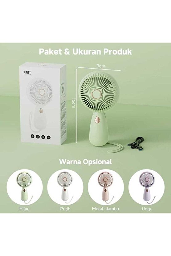 ŞARJLI EL FANI MİNİ VANTİLATÖR 3 HIZ KADEMELİ HAVA SOĞUTUCU SERİNLETİCİ MİNİ KLİMA