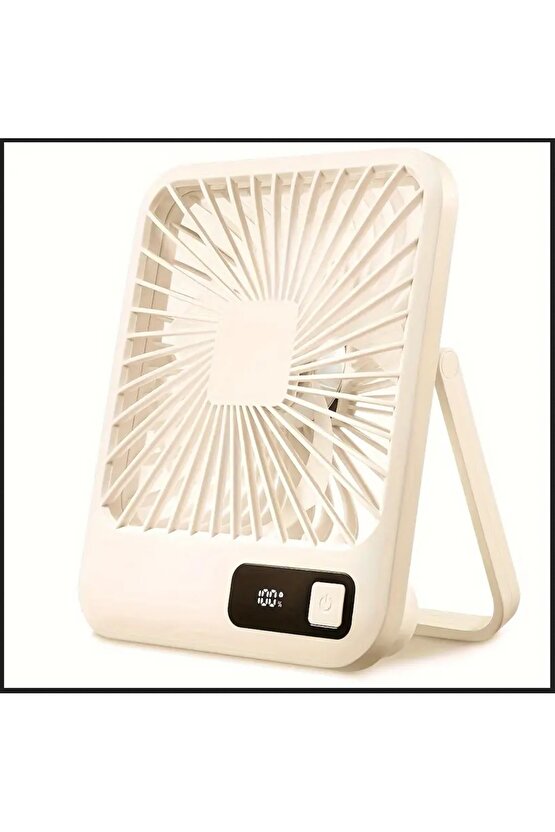MASAÜSTÜ ŞARJLI FAN 5 HIZ KADEMELİ ULTRA İNCE LED GÖSTERGELİ VANTİLATÖR SERİNLETİCİ MİNİ KLİMA