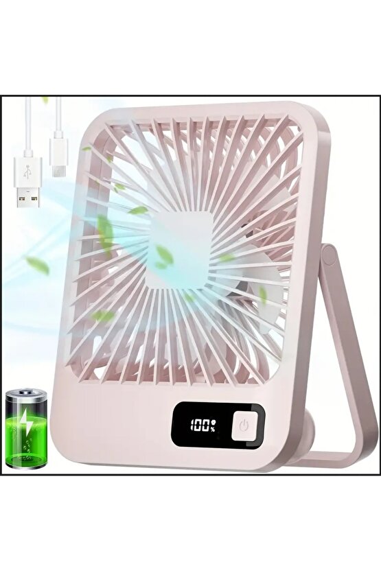 MASAÜSTÜ ŞARJLI FAN 5 HIZ KADEMELİ ULTRA İNCE LED GÖSTERGELİ VANTİLATÖR SERİNLETİCİ MİNİ KLİMA