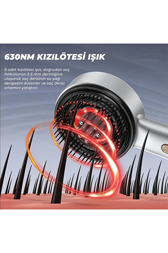 ŞARJLI MASAJ TARAĞI KAFA DERİSİ SAÇ BAKIM VE MASAJ TARAĞI BAKIM YAĞI HAZNELİ