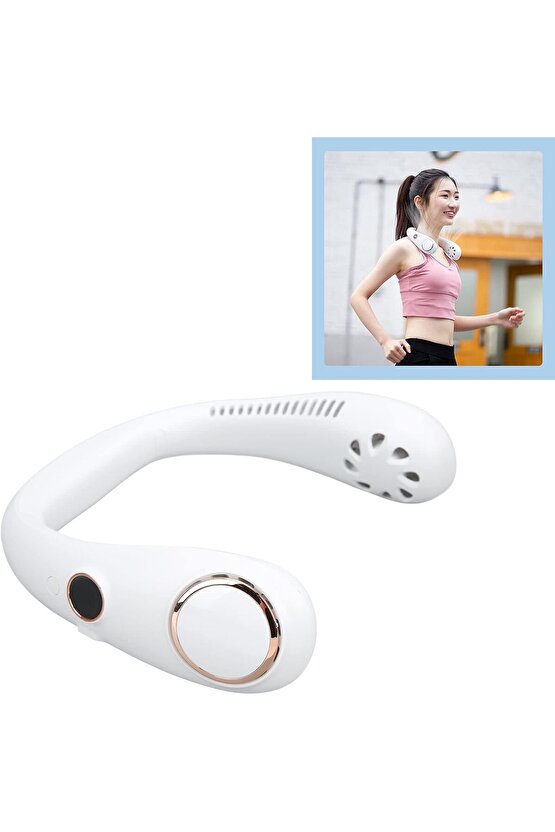 BOYUNA TAKILAN FAN MİNİ KLİMA SERİNLETİCİ VANTİLATÖR LED EKRANLI 3 SEVİYE ŞARJLI BOYUNLUK FAN