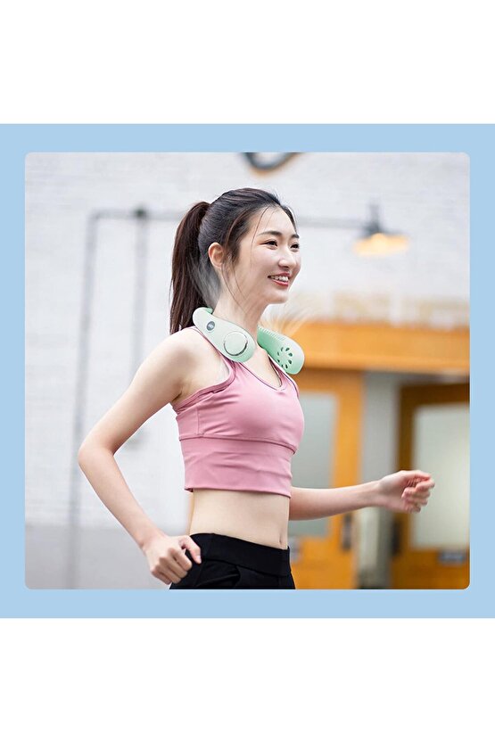 BOYUNA TAKILAN FAN MİNİ KLİMA SERİNLETİCİ VANTİLATÖR LED EKRANLI 3 SEVİYE ŞARJLI BOYUNLUK FAN