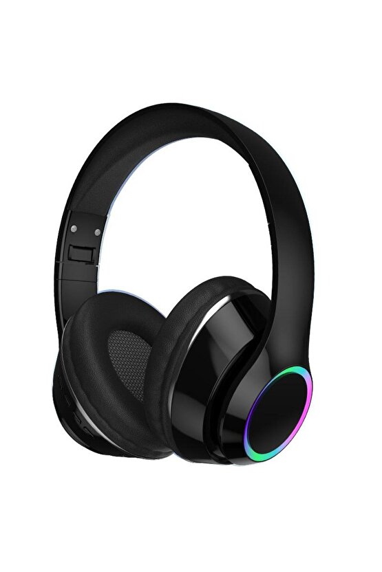 P101 BLUETOOTH KULAKLIK 5.3 WİRELESS HEADPHONE ŞARJLI RGB LED IŞIKLI FM RADYO SD KART TYPE C ŞARJ