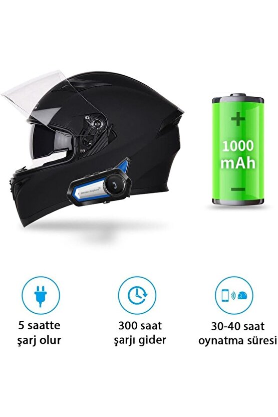 İntercom Su Geçirmez Fenerli Bluetooth Motorsiklet Kulaklığı İnterkom Kask Kulaklık