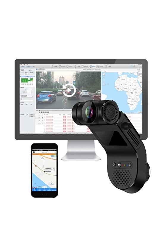 4G+WİFİ ARAÇ KAMERASI PANİK BUTONLU GPS Lİ SİM KARTLI ARAÇ İÇİ ÇİFT KAYIT KAMERA TAKSİ DOLMUŞ TIR