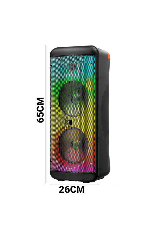 DEV PARTY SPEAKER MİKROFONLU ŞARJLI BLUETOOTH HOPARLÖR RGB IŞIKLI UZAKTAN KUMANDALI