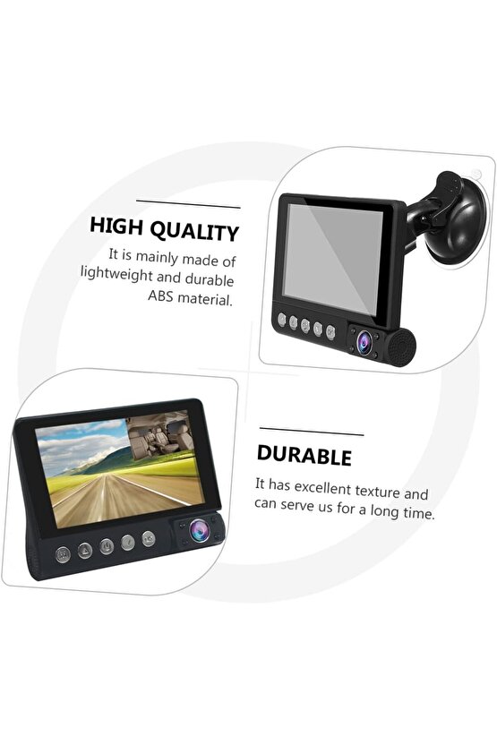 Gece Görüşlü 4 inç 3 Kameralı Araç Kamerası, Döngü Kayıt, Geniş Açı Görünümü, Tüm Arabalar için