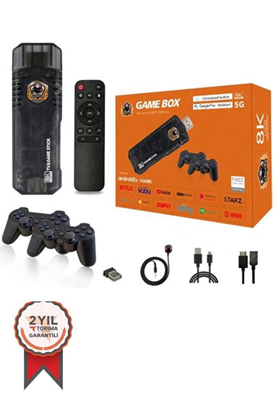 GC-06 5g 8K Ultra Hd 64 GB Tv Box + Game Box Android Tv + Oyun Konsolu Atari 2 in1