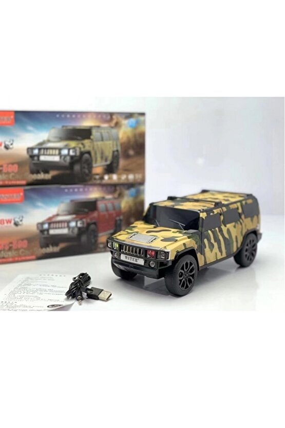 Ws-590 Hummer Oto Tasarımlı Bluetooth Hoparlör Sd Kart Usb Fm Radyolu Kablosuz Speaker