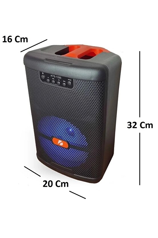 Kablosuz Mikrofonlu Bluetooth Hoparlör Led Işıklı Sd Kart Fm Usb Ve Mikrofon Girişi Speaker