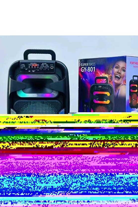 Led Işıklı Mikrofonlu Karaoke Hoparlör Kablosuz Bluetooth Speaker
