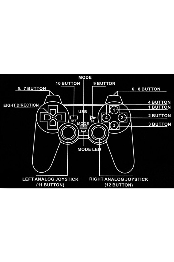 Usb-pc-ps3 Titreşimli Joystick Kablolu Oyun Kolu Usb Game Pad Kd-208