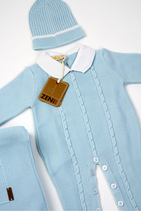 Yeni Doğan 5li Örme Triko Tulum Set (Özel Kutulu)