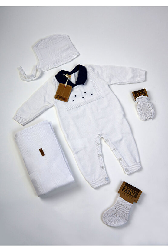 Yeni Doğan 5li Örme Triko Tulum Set (Özel Kutulu)